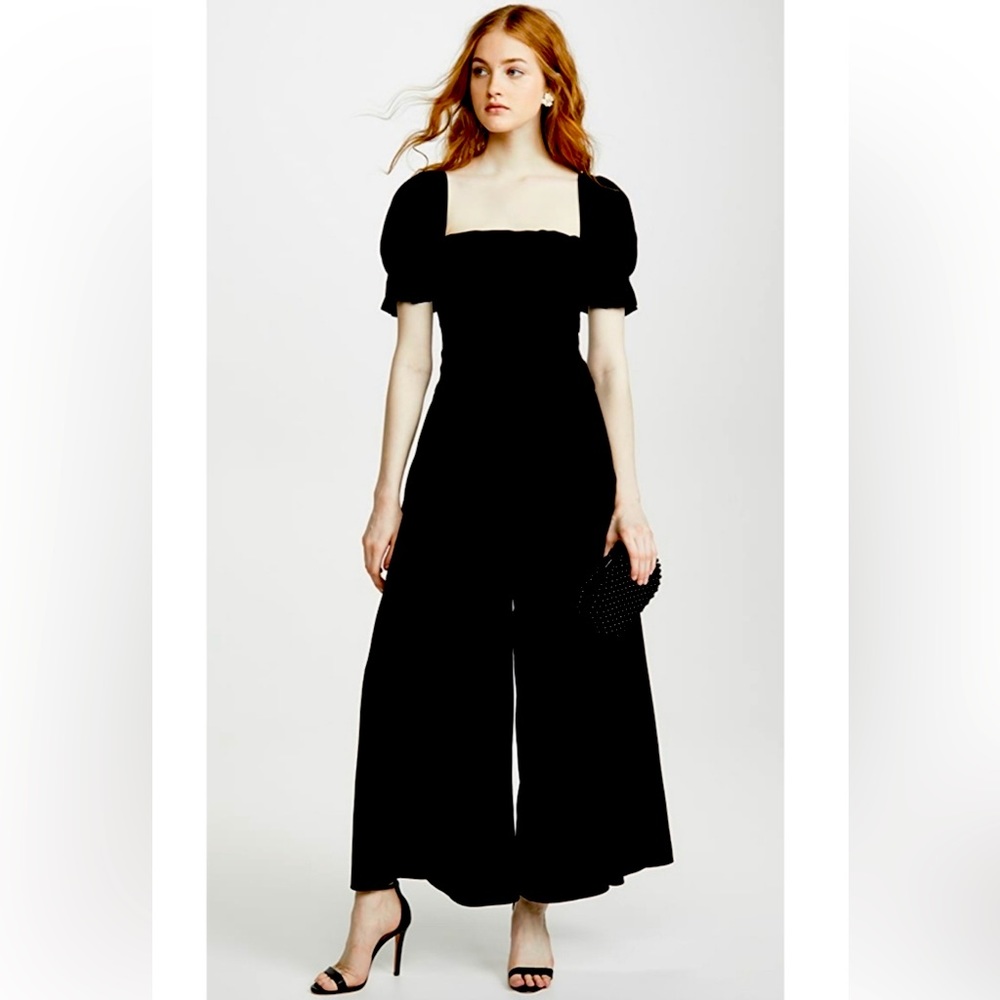Fame & Partners Gabriella Jumpsuit Ruched Front Palazzo Ankle Pant 6 NWT $329